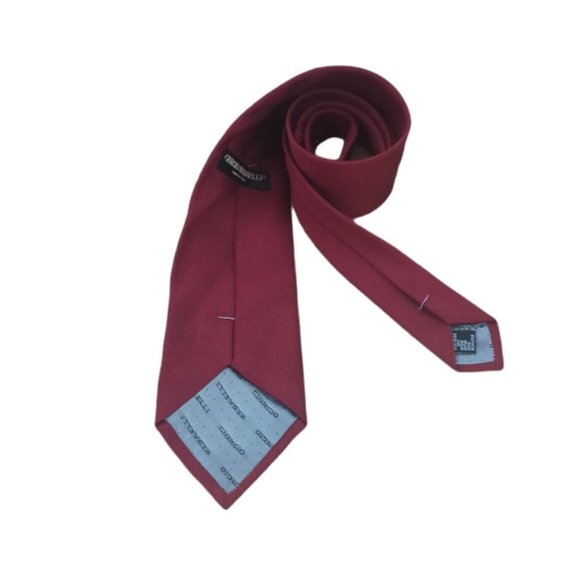 GIORGIO REDAELLI Solid Red Silk Tie ITALY 60"/ 3.7" EC - Picture 8 of 9